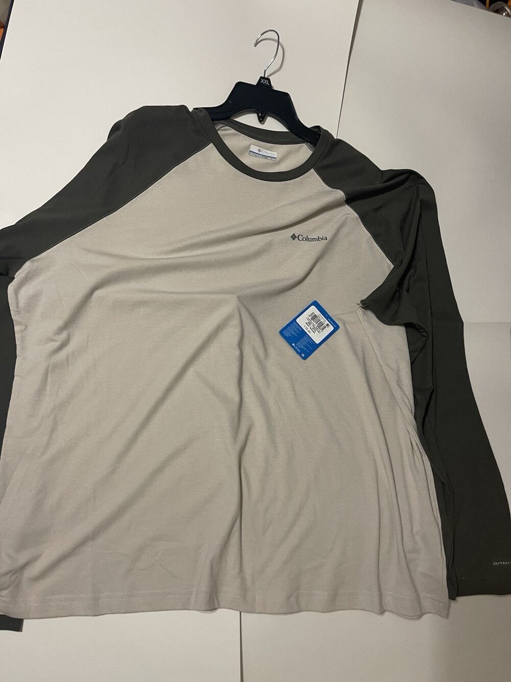 New Men’s Columbia Long Sleeve Omni-Wick Top in Size XXL Brown White